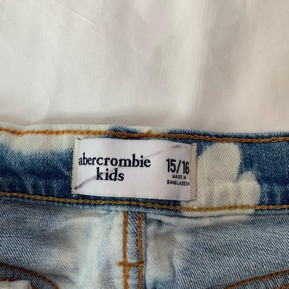 abercrombie kids girls bleached jean shorts 15/16 - Picture 6 of 9